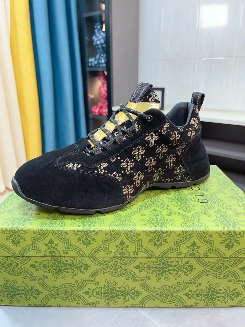 Men's shoes 💰560🌹🌹【GUCCI】pop-top casual sneakers with daddy outsole, breathable and comfortable, easy to walk, a versatile style for trendy men, upper with cowhide edged outsole design➕genuine leather lining➕Gucci's popular original outsole, sports and running style, super comfortable. Code number 38-44